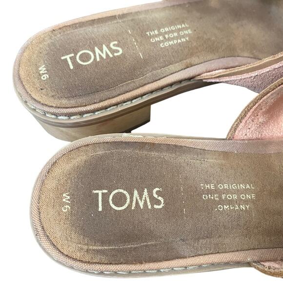 Toms Mariposa Suede Peach Nude Strap Sandals size 6 - Picture 5 of 8